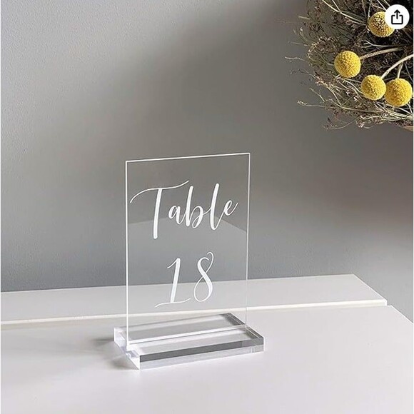 12 pack 4" Clear Acrylic Stand - 3mm Slot Wedding Sign Holders NIB - Picture 2 of 12